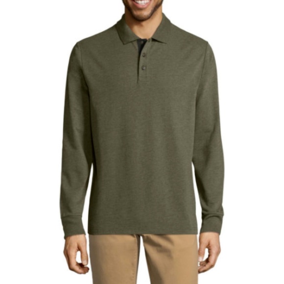 St. John's Bay Other - St. John's Bay Long Sleeve Jersey Polo Shirt